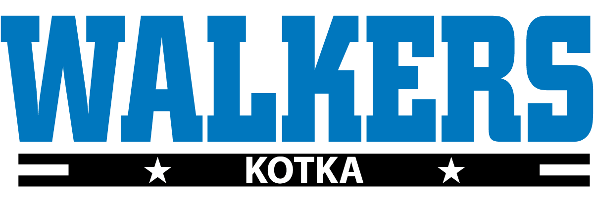 Sininen logoteksti