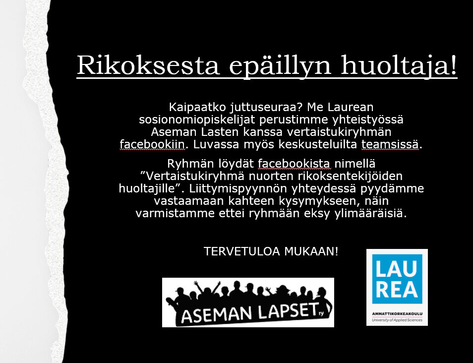 Flyeri, jossa mustalla pohjalla valkoinen teksti: