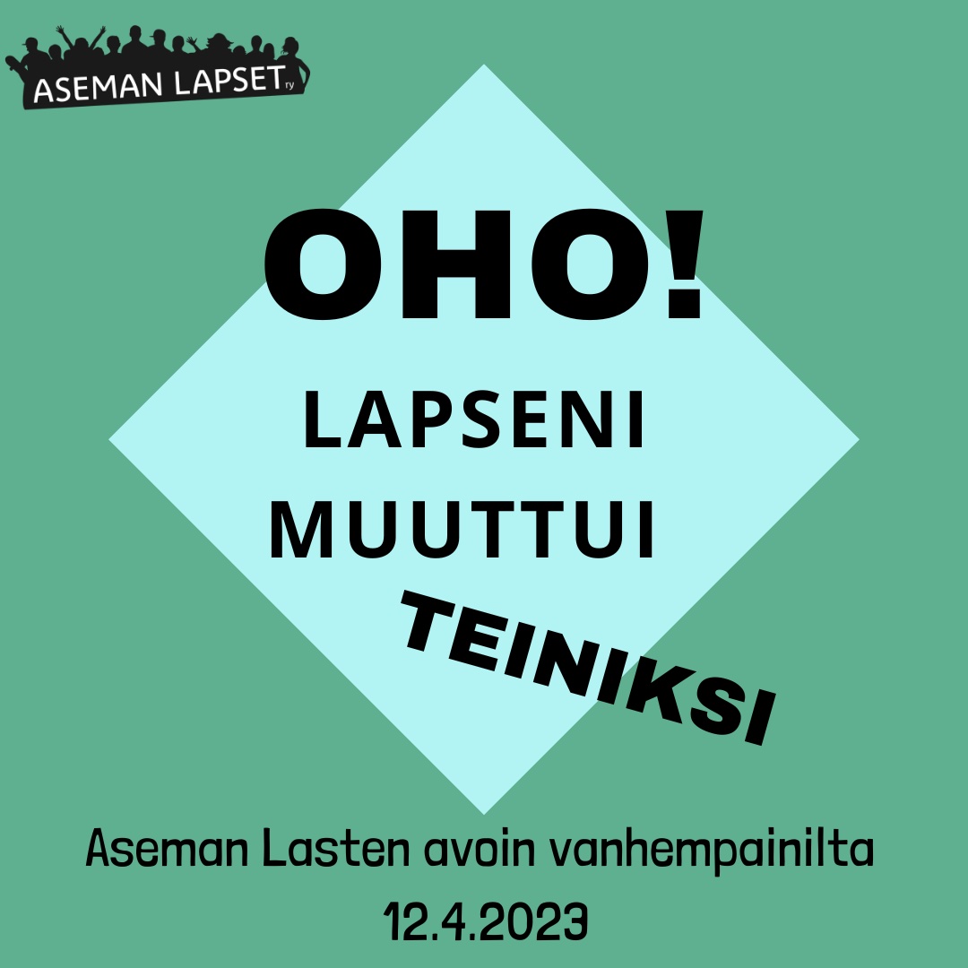 Kuvassa teksti OHO! Lapseni muuttui teiniksi
