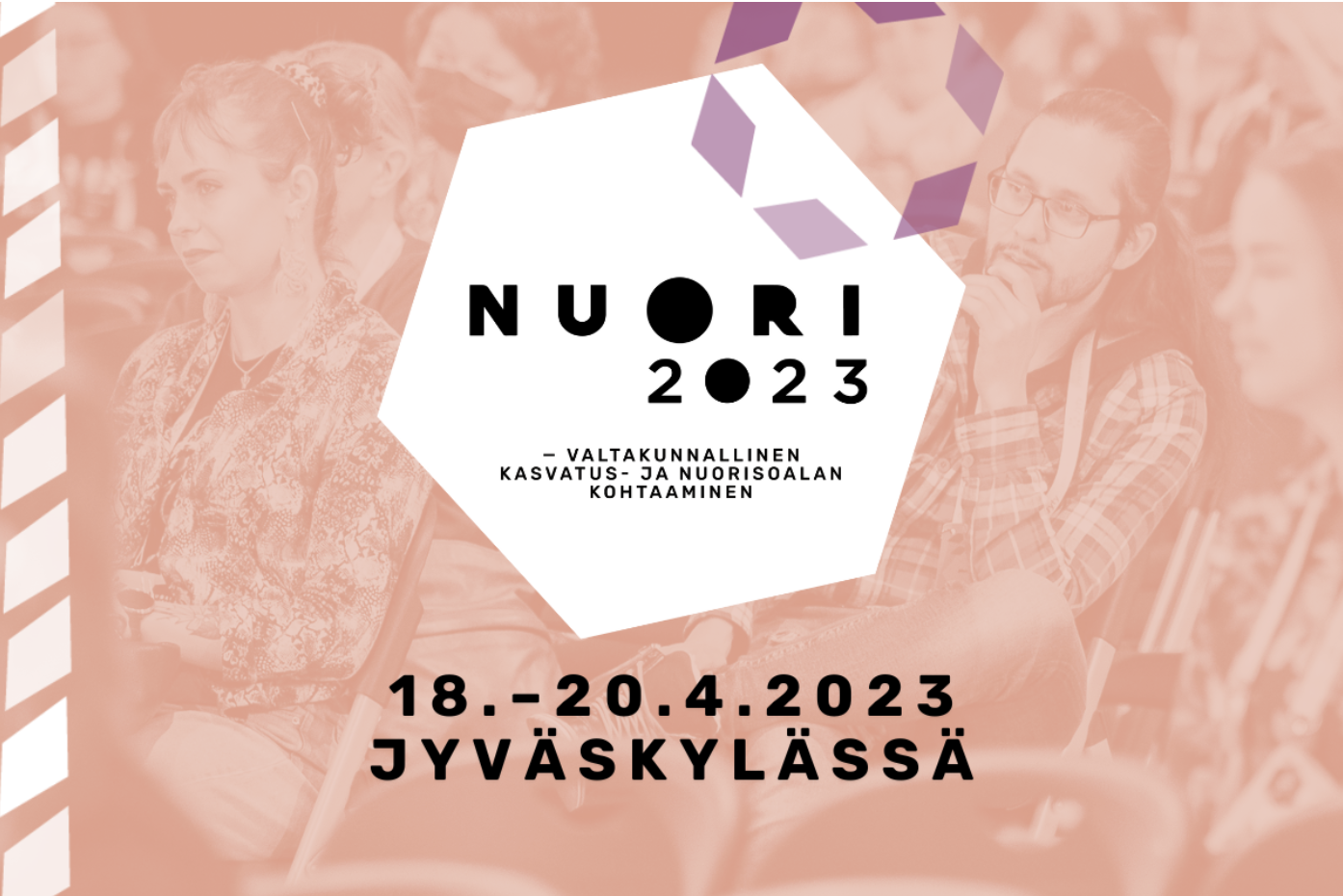 Nuori2023-tapahtuman kuvituskuva, jossa teksti