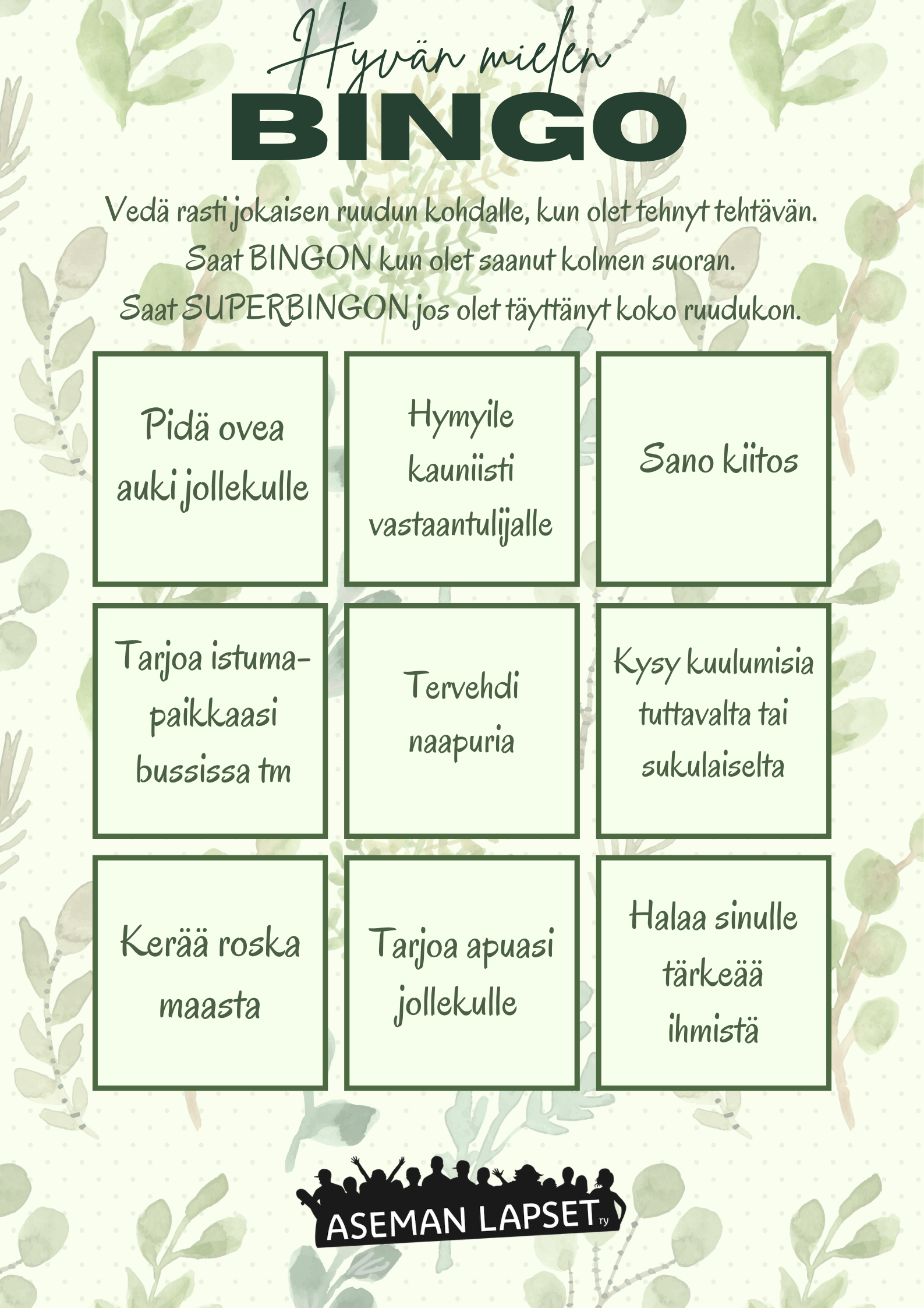 Hyvän mielen bingo