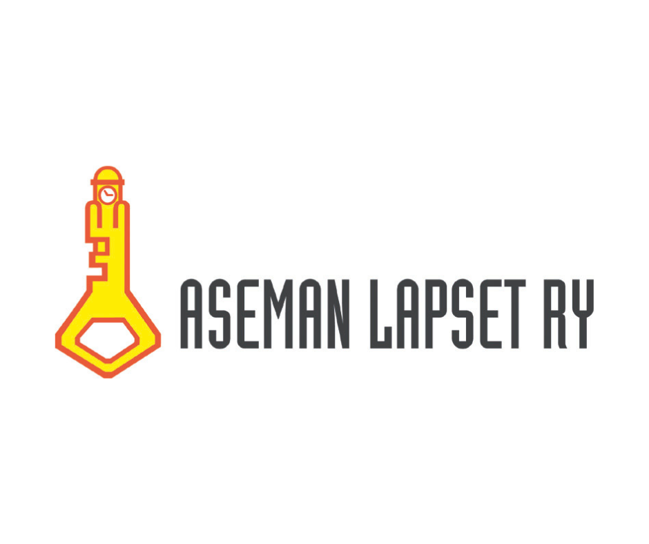 Vanhin Aseman Lasten logo, jossa kelta-punainen avainlogo